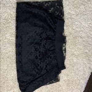 Lularoe Lola Black Skirt lace overlay